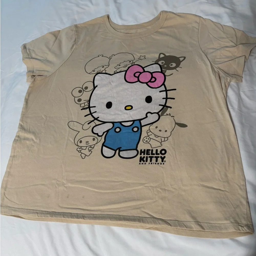 Hello Kitty T-Shirt - Cream with Pink and Blue Details - Picture 1 of 3